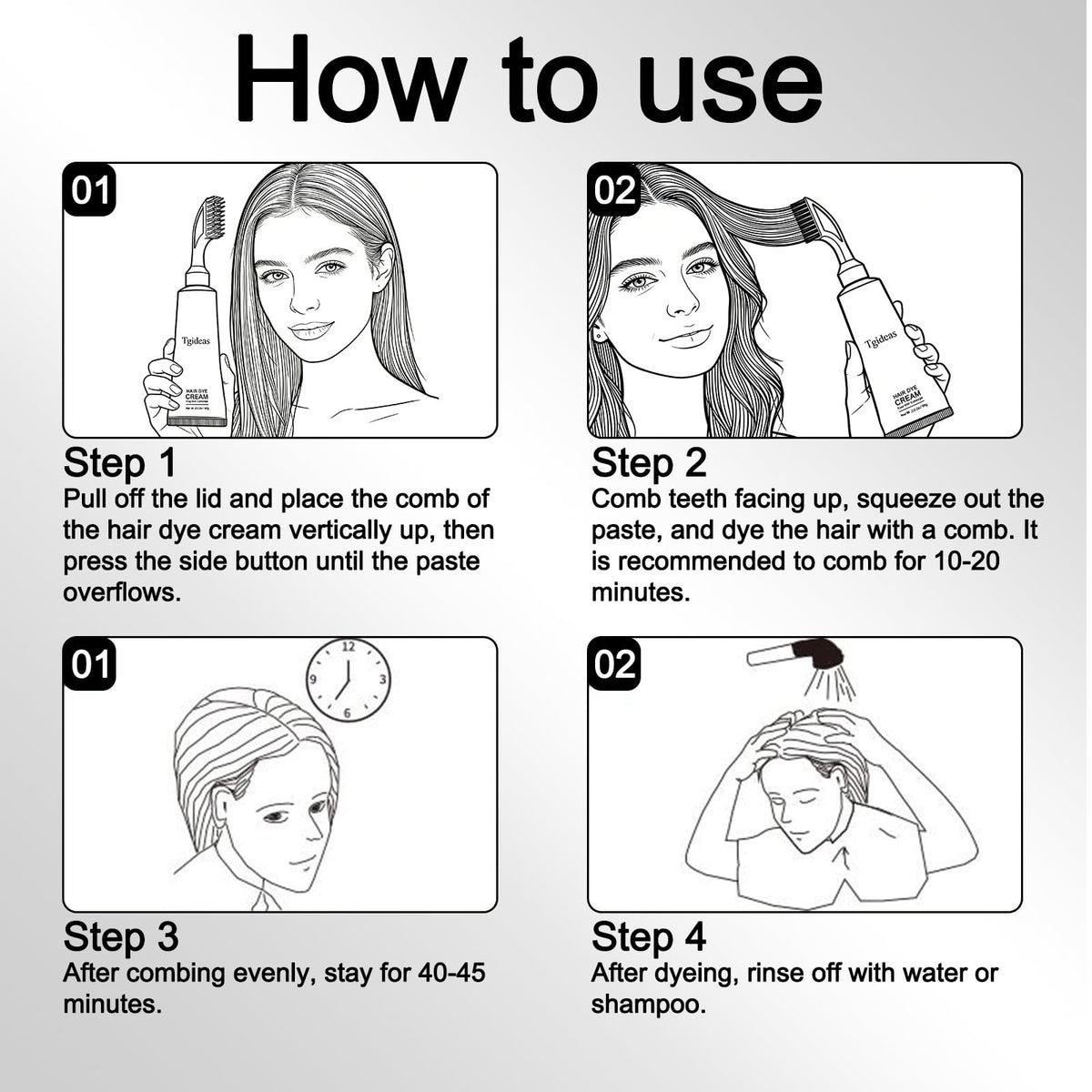 Tgideas Hair Dye Comb instruction manual