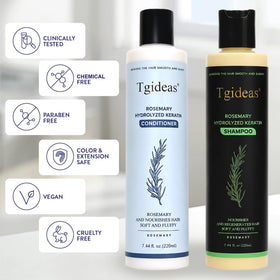 Tgideas Rosemary Keratin Conditioner on a bathroom shelf
