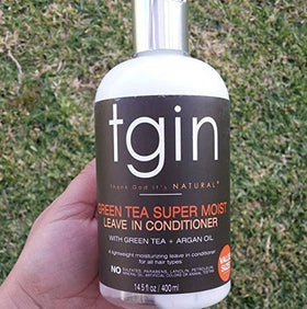 tgin Green Tea Leave In Conditioner with ingredients displayed