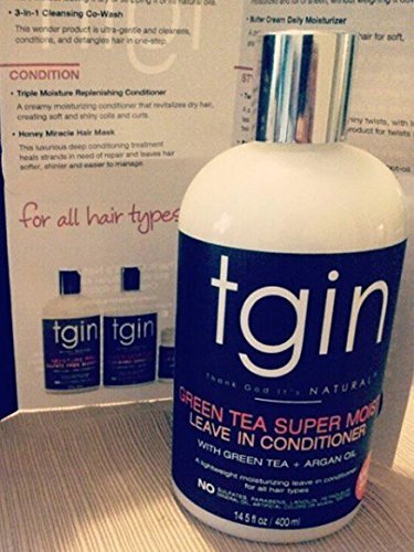 Thank God It's Natural Green Tea Leave In Conditioner bottle side view