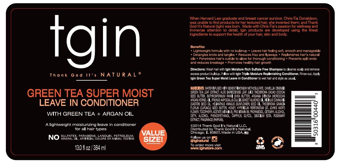 Thank God It's Natural Green Tea Leave In Conditioner with other hair care products