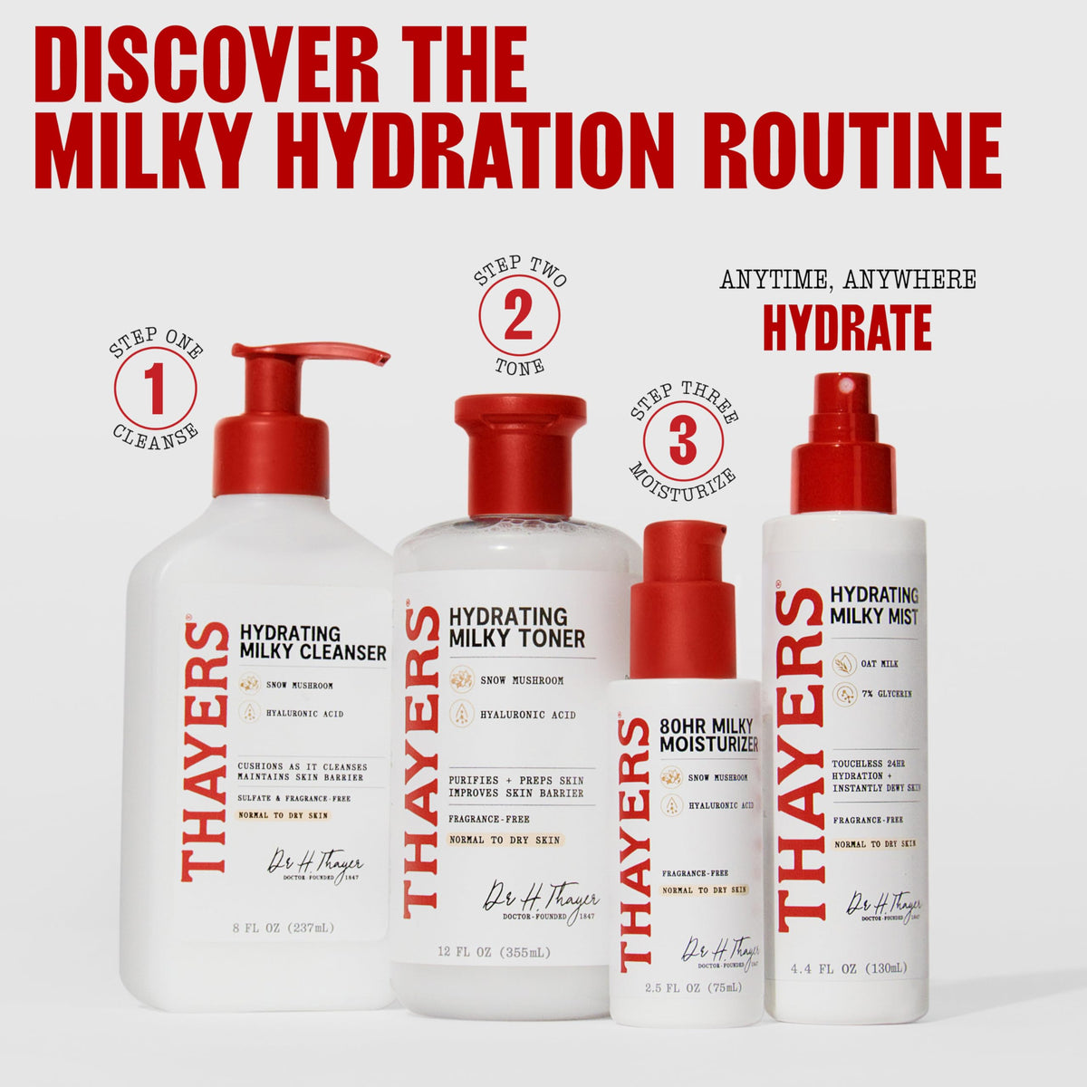 THAYERS Milky Mist with natural ingredients background