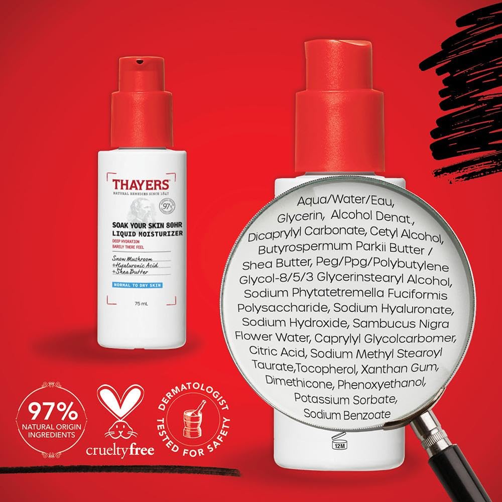 THAYERS Soak It Up Moisturiser 2.5 Oz ingredients list