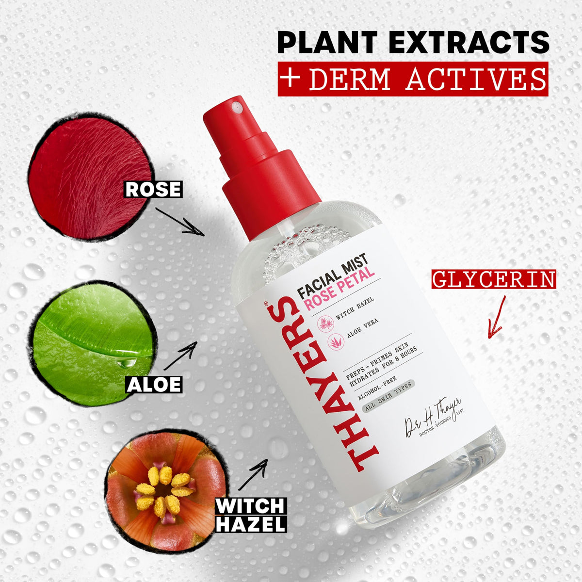 THAYERS Witch Hazel Facial Mist Toner bottle with Aloe Vera and Rose Petals