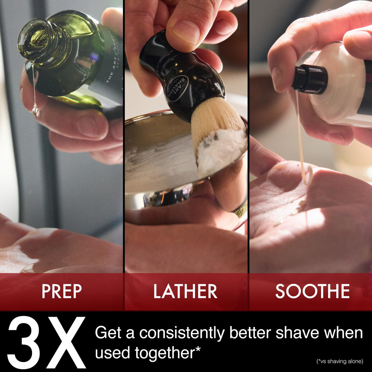 The Art of Shaving Sandalwood Shaving Cream with razor and towel