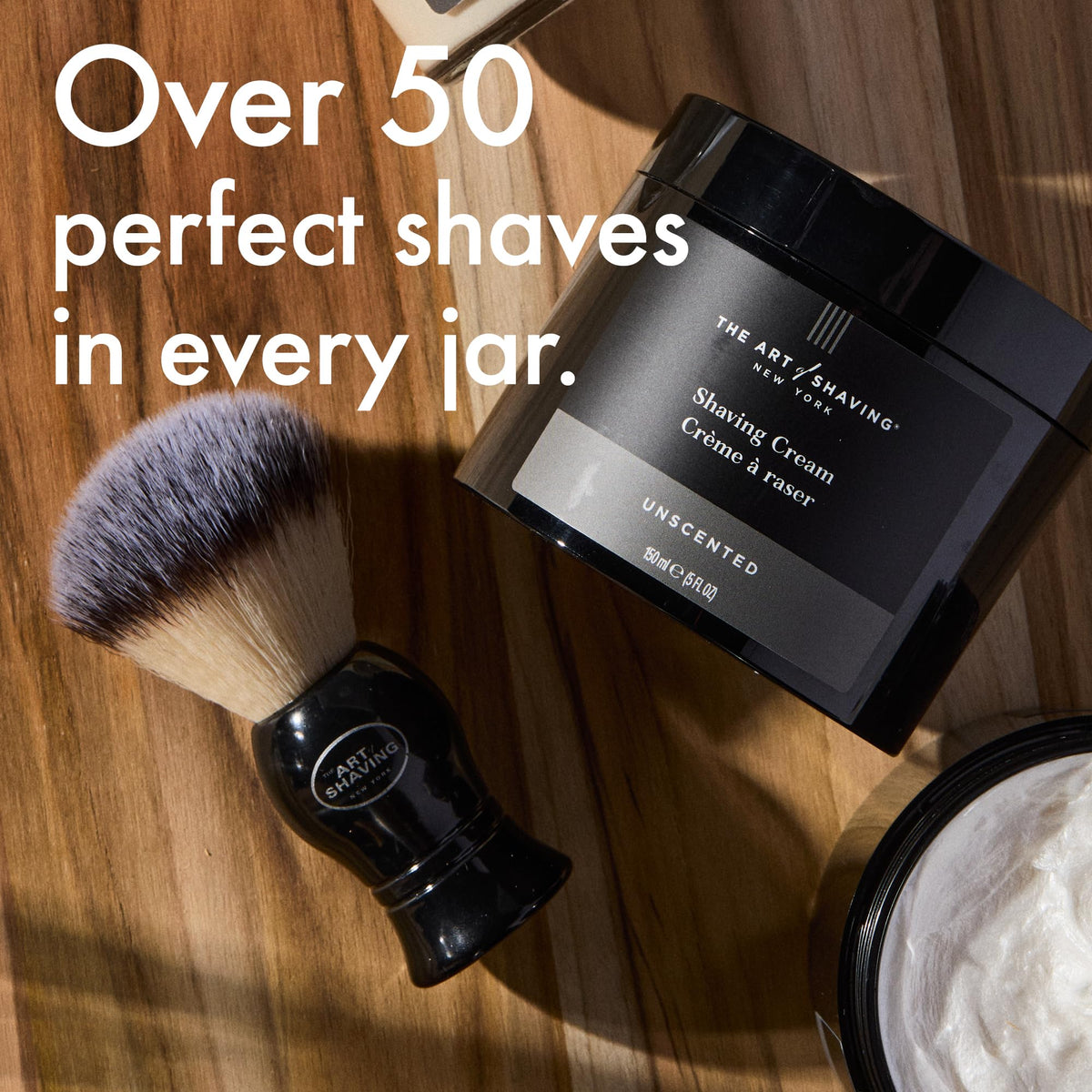 The Art of Shaving Unscented Shaving Cream with shaving brush