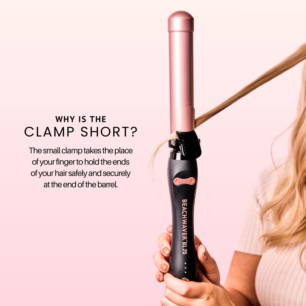 The Beachwaver Co. B1 curling iron showing ergonomic handle
