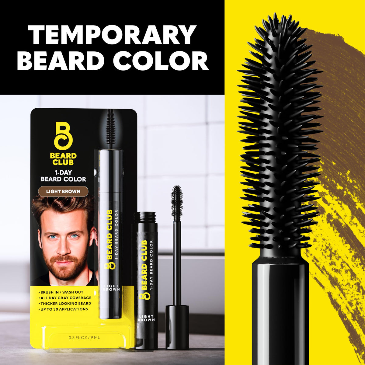 The Beard Club 1 Day Temporary Beard Dye Light Brown close-up