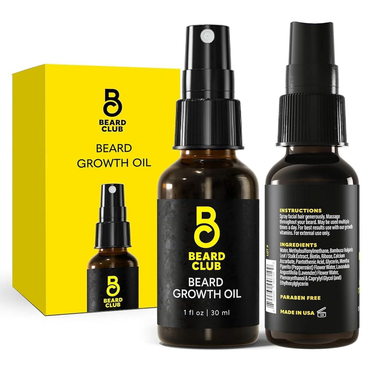 The Beard Club Biotin Beard Growth Oil Spray 82g front view