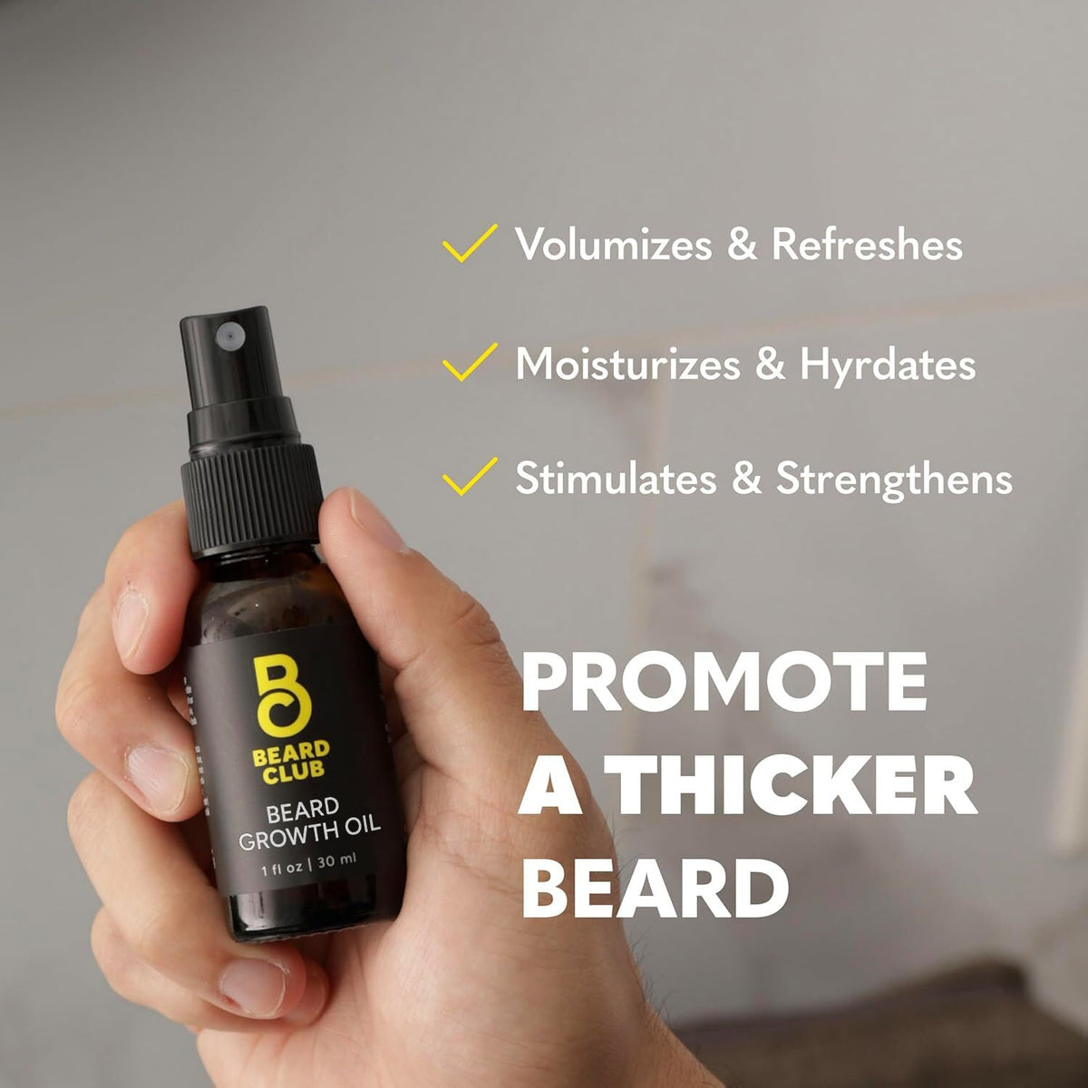 The Beard Club Biotin Beard Growth Oil Spray 82g spray applicator