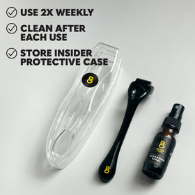 The Beard Club Derma Roller and case together