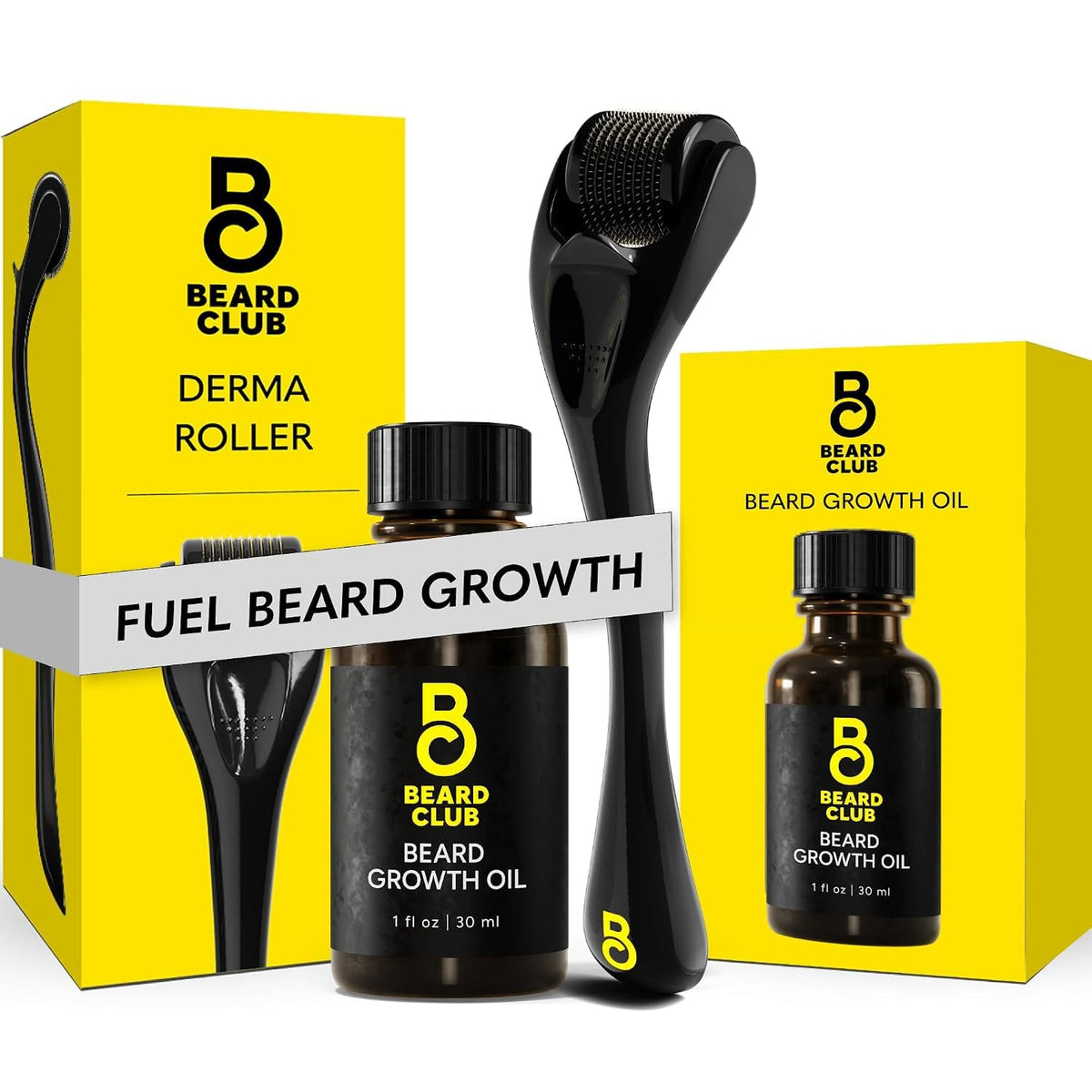 The Beard Club Derma Roller front view with 540 titanium needles