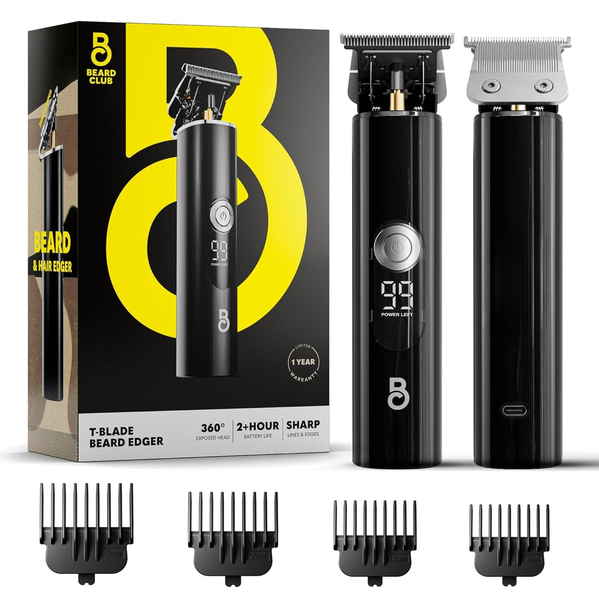 The Beard Club Professional T-Blade Beard Trimmer front view