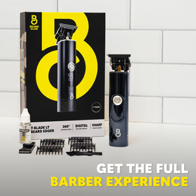 The Beard Club Professional T-Blade Trimmer in use