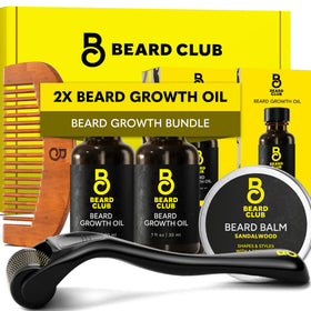 The Beard Club support Beard Growth Kit front view with all items displayed