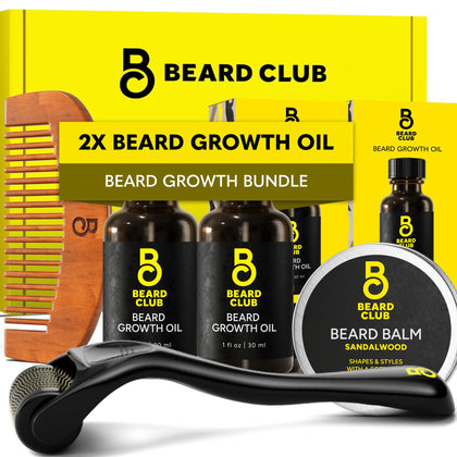 The Beard Club support Beard Growth Kit front view with all items displayed