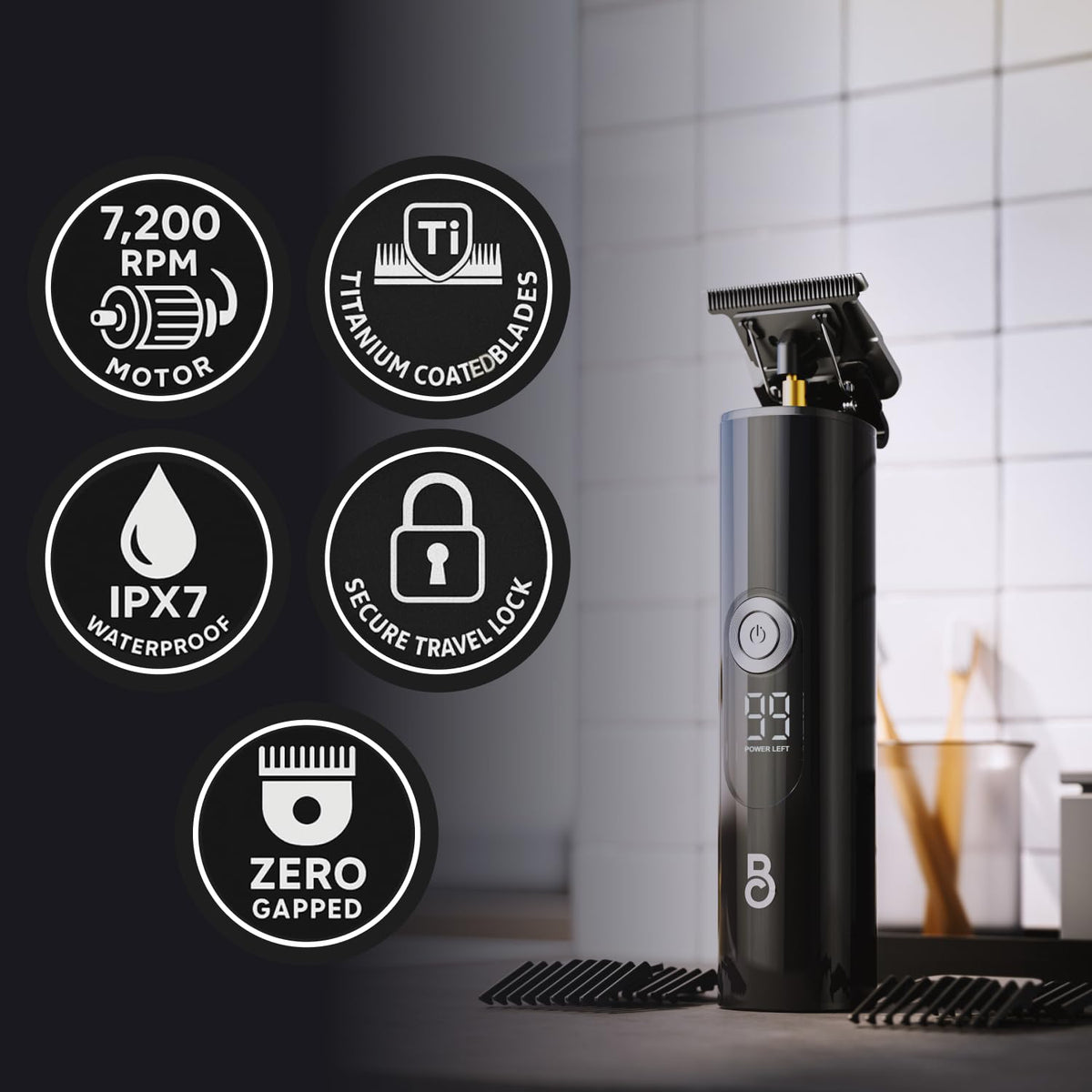 The Beard Club T-Blade Trimmer with LED display