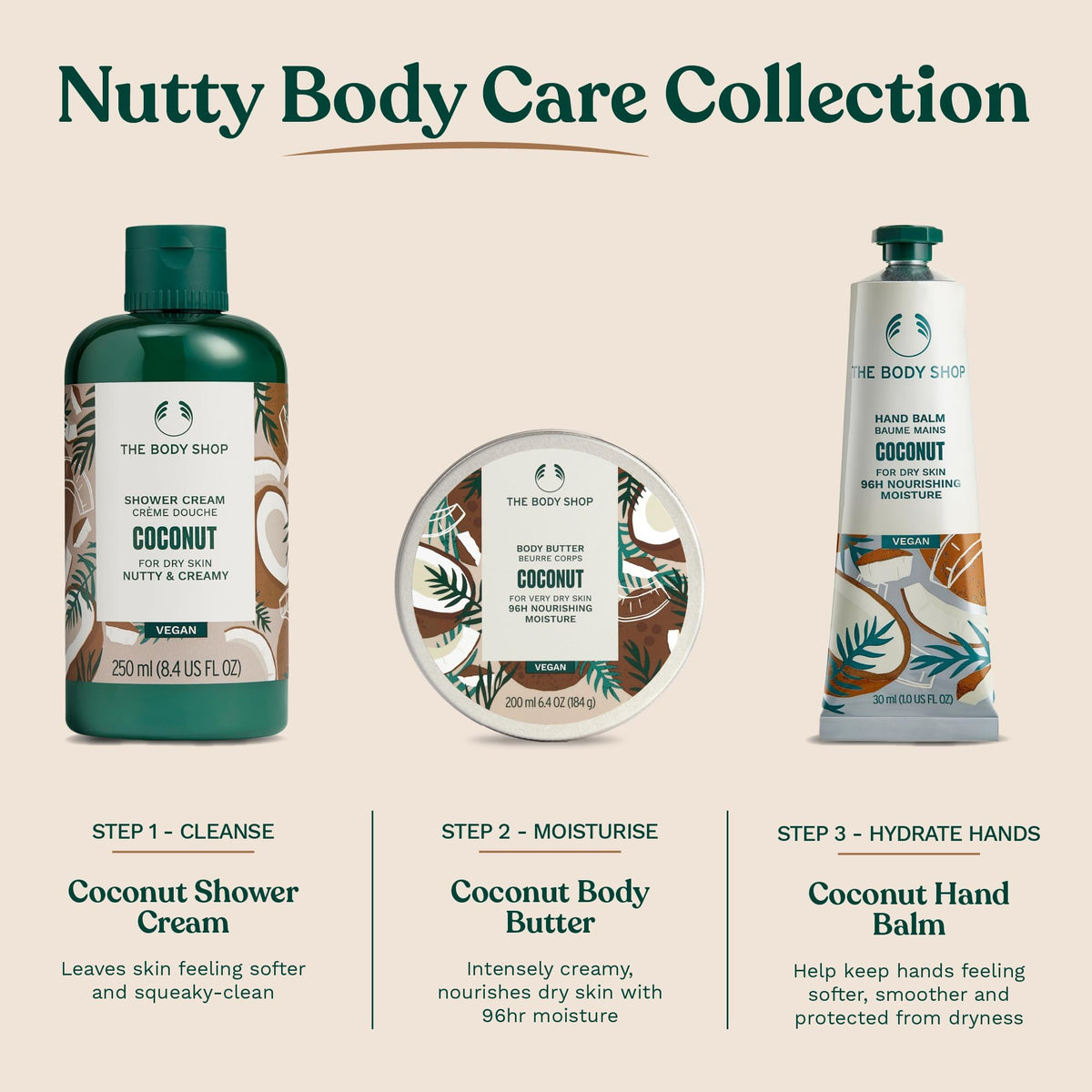 The Body Shop Coconut Body Butter 240g in a bathroom setting