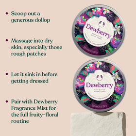 The Body Shop Dewberry Body Butter applied on skin
