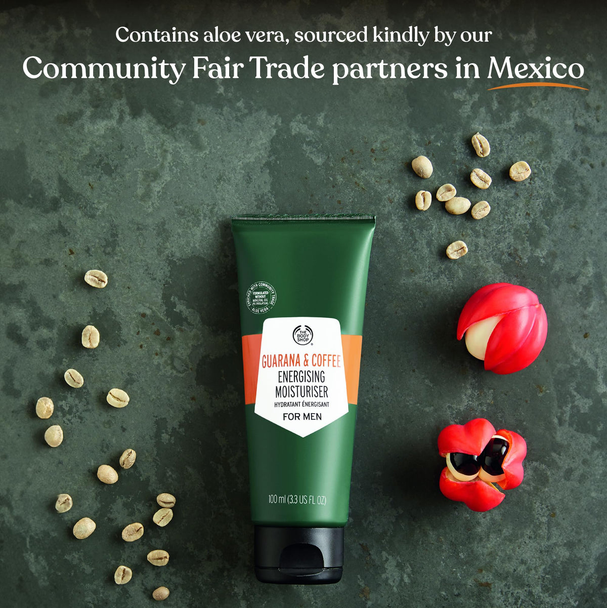 The Body Shop Guarana and Coffee Energizing Moisturiser with packaging