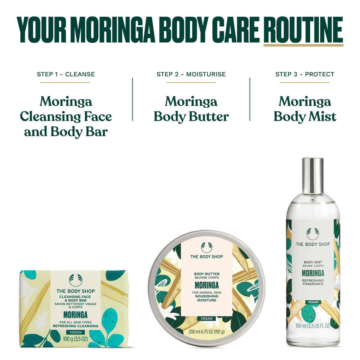 The Body Shop Moringa Body Butter 240g packaging details