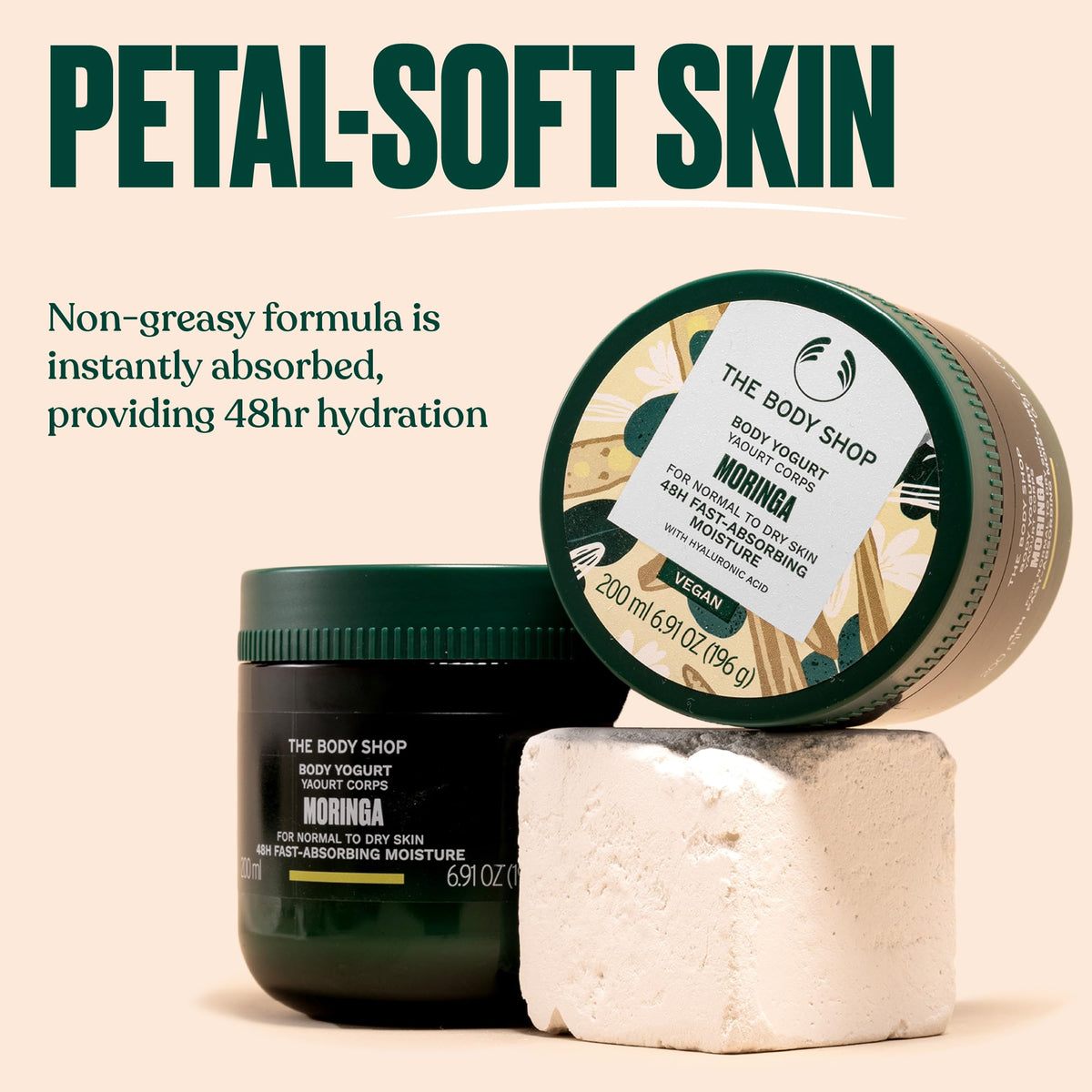 The Body Shop Moringa Body Yogurt 240g texture close-up