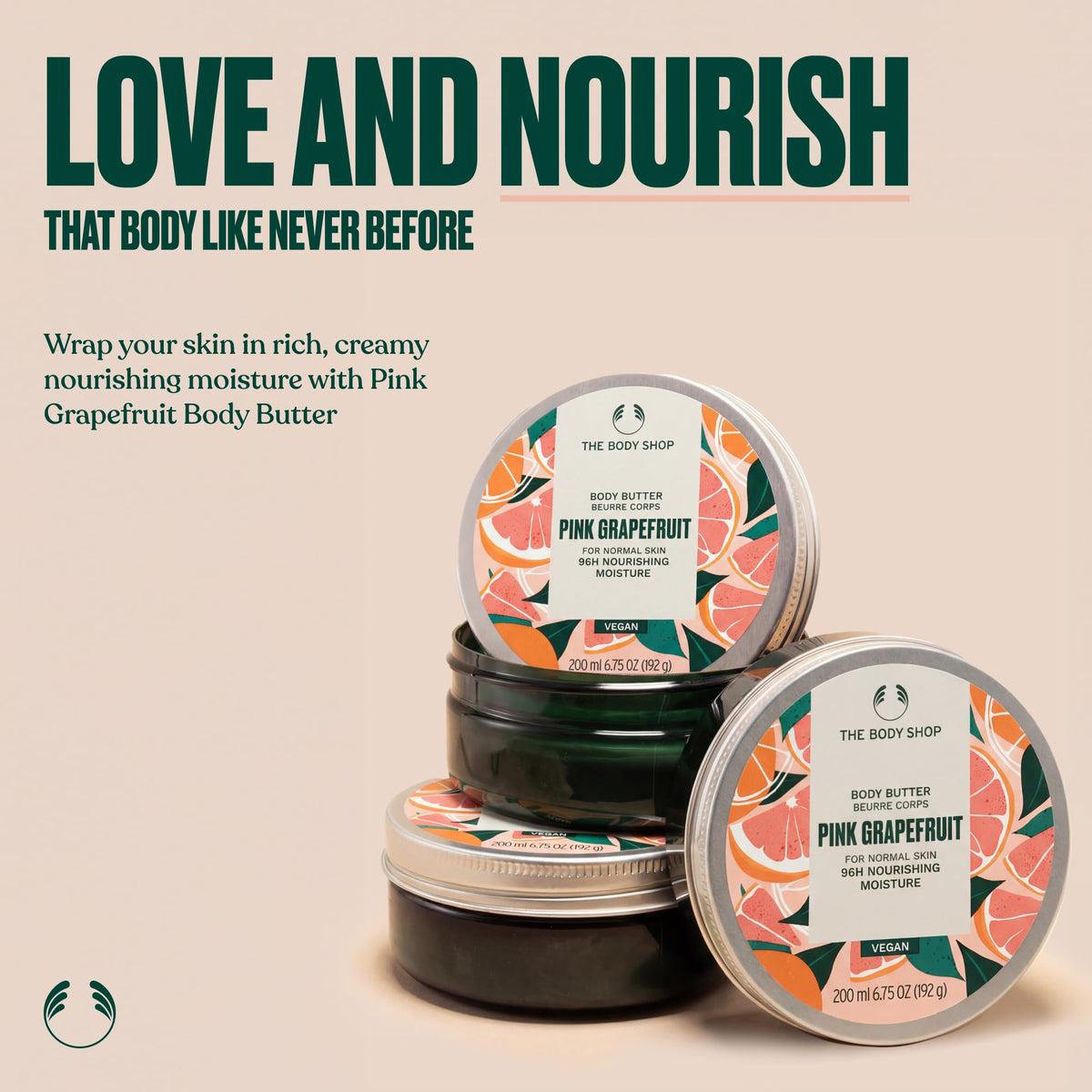 The Body Shop Pink Grapefruit Body Butter 240g texture close-up