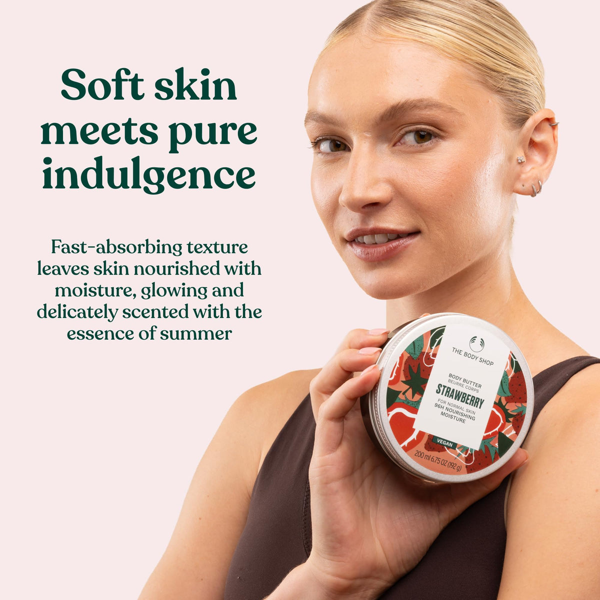 The Body Shop Strawberry Body Butter 240g with ingredients
