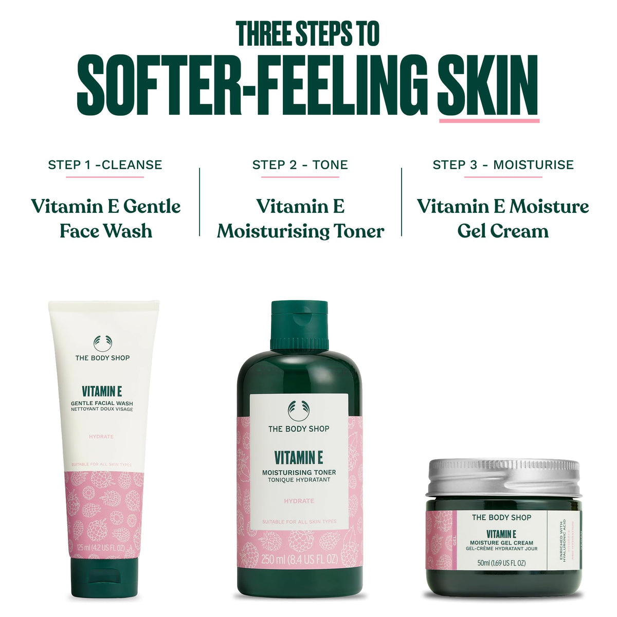 The Body Shop Vitamin E Gel Moisture Cream application on skin