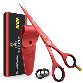 THE CUT - FACTORY - 6.5” Professional Hair Scissors, Red front view