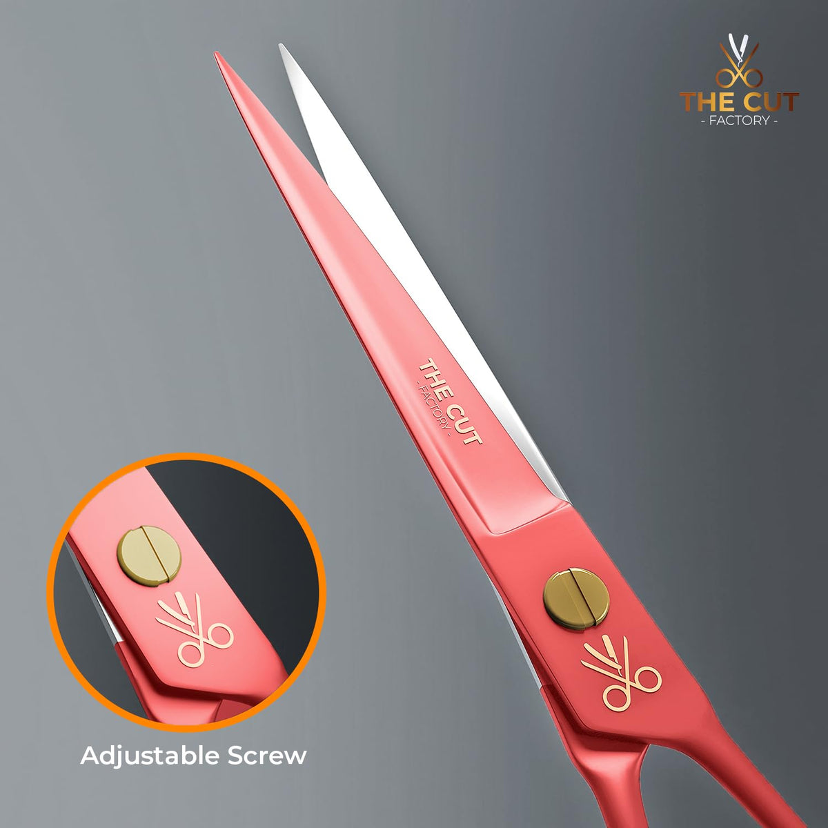 THE CUT - FACTORY - 6.5” Professional Hair Scissors, Red in use