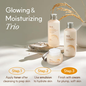 The Face Shop Rice Ceramide Cream opened with a spatula