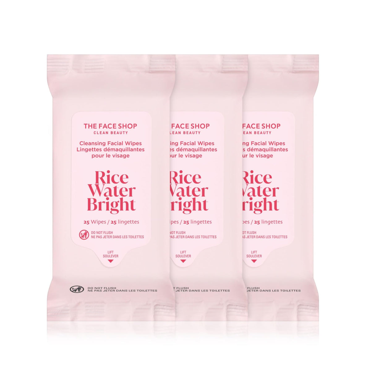 The Face Shop Rice Water Bright Cleansing Wipes front view pack