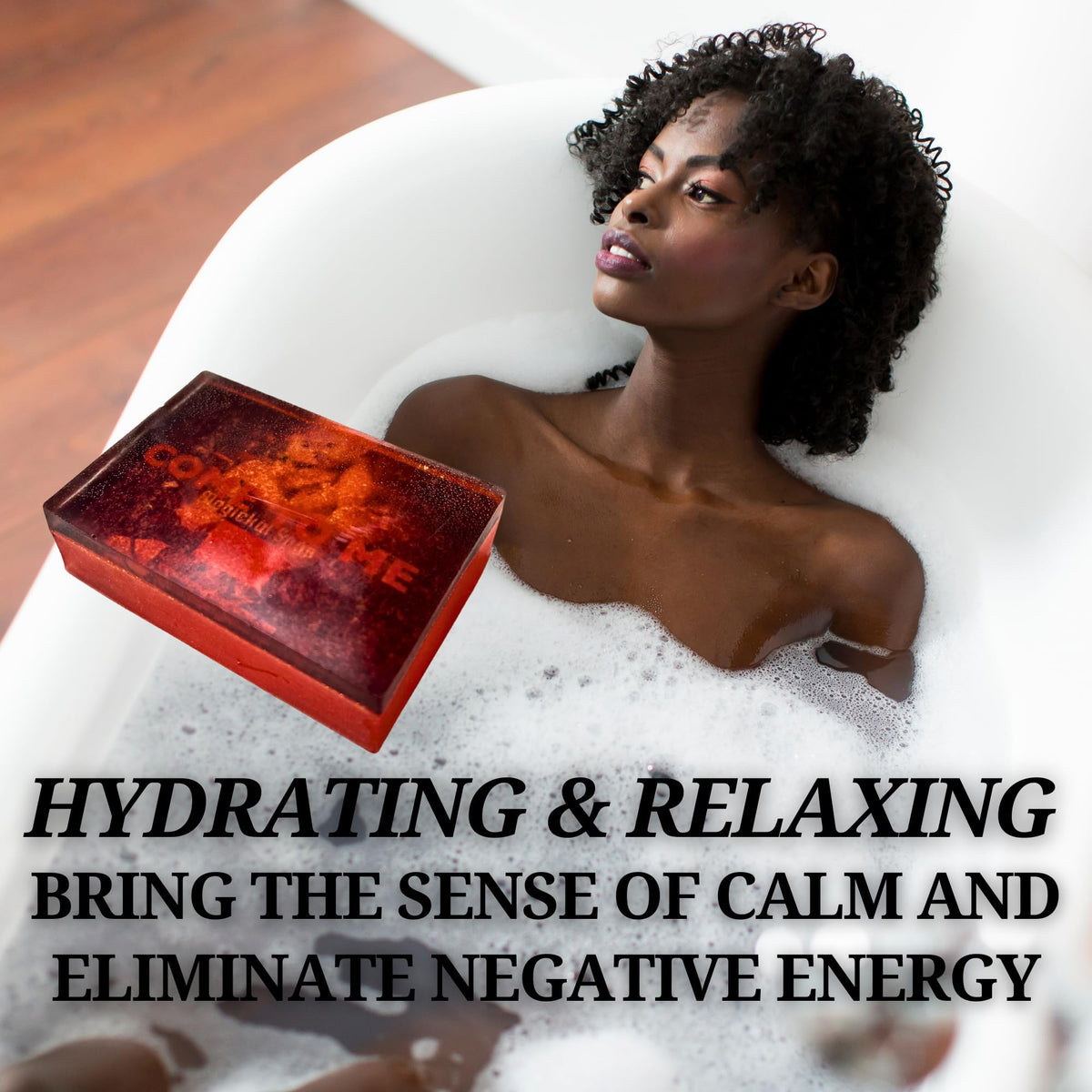 The Goddess of Flame Soap in a bath setting
