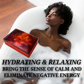 The Goddess of Flame Soap in a bath setting
