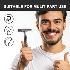THE GROOMING SOCIETY Single Blade Safety Razor with silicone cover