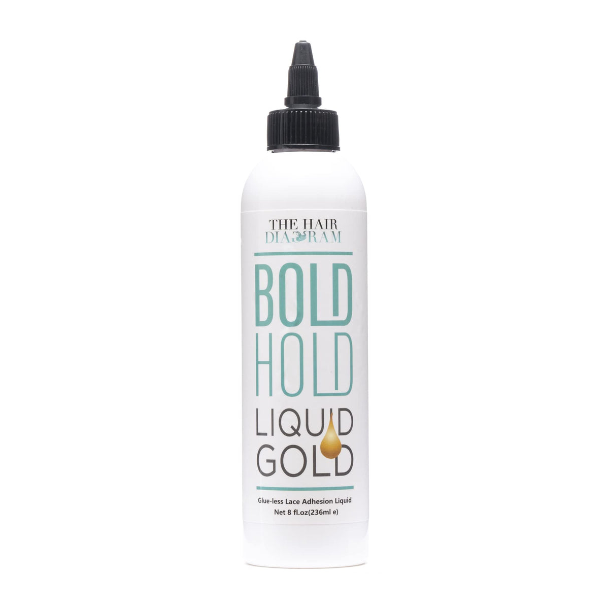 The Hair Diagram Bold Hold Liquid Gold front view 8oz bottle