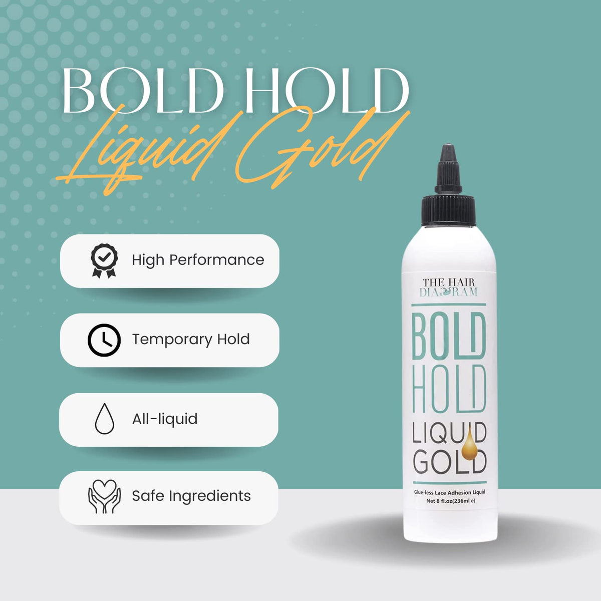 The Hair Diagram Bold Hold Liquid Gold in styling setup