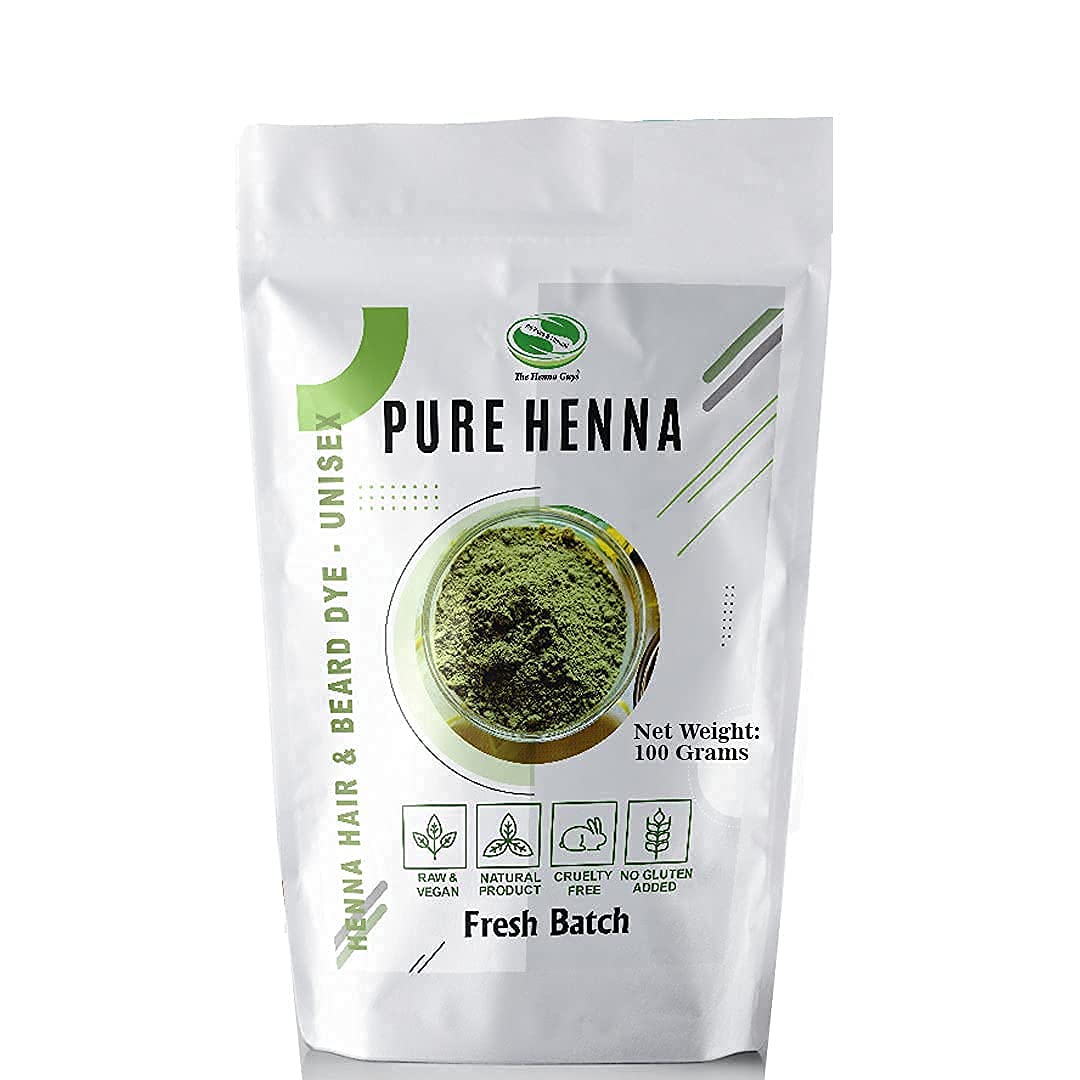 The Henna Guys 100g Pure Henna Powder front view packaging
