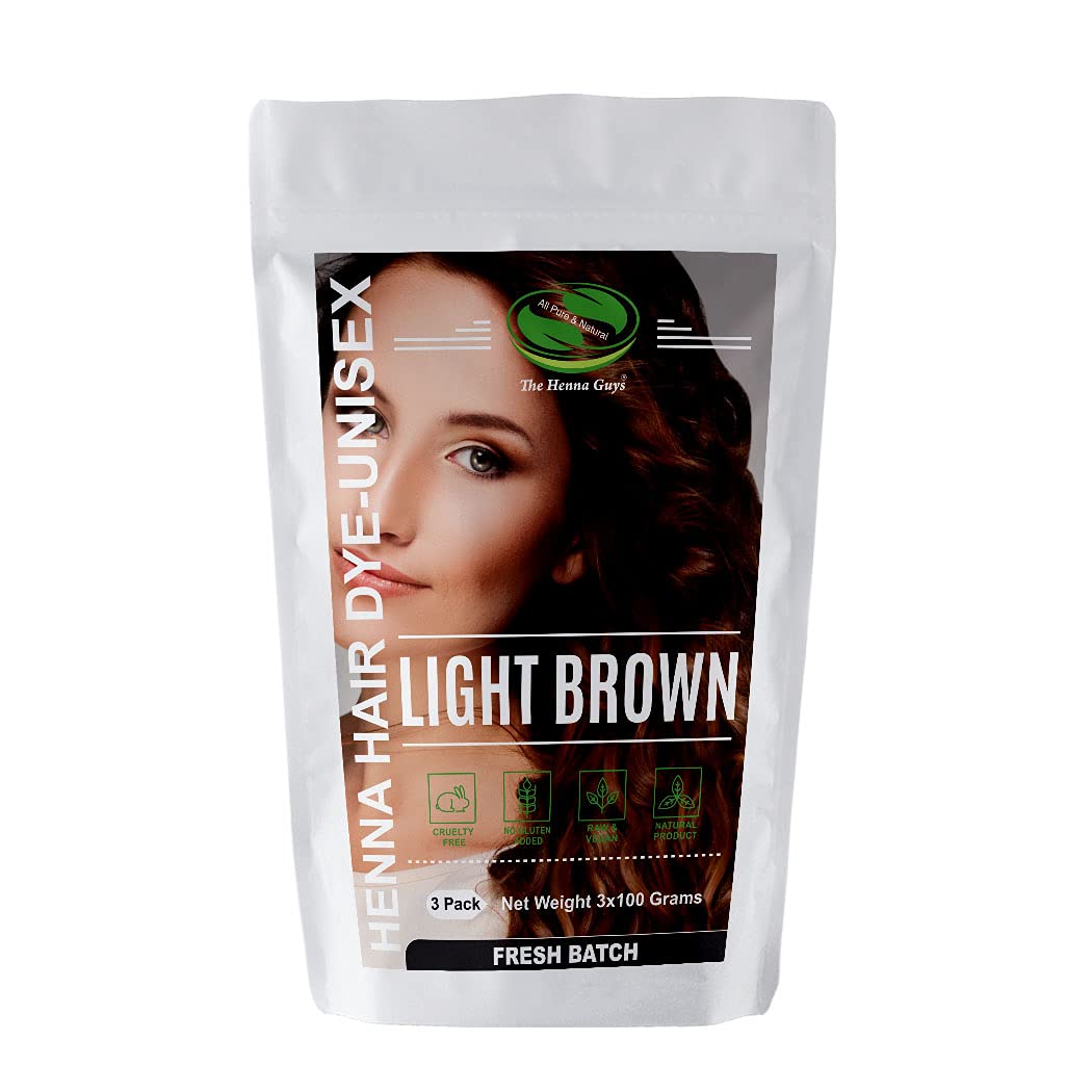 The Henna Guys Light Brown Henna Hair Dye 300g front view