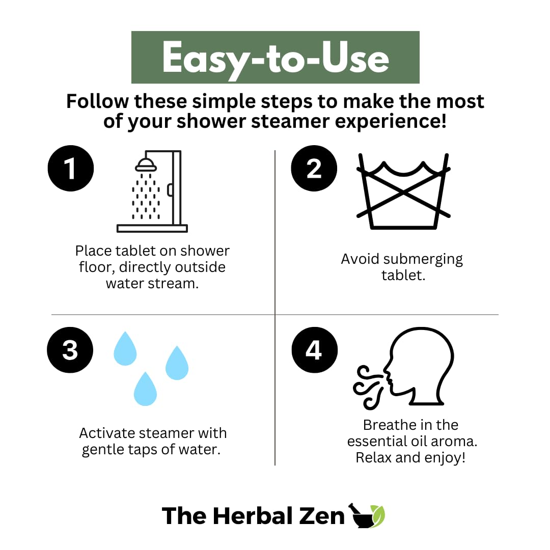 The Herbal Zen Aromatherapy Shower Steamers in use during a shower