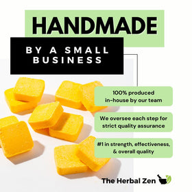 The Herbal Zen Citrus Tropical Refresh Shower Steamer in a bathroom environment