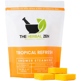 The Herbal Zen Citrus Tropical Refresh Shower Steamers packaging front view