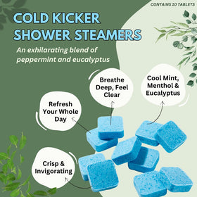 The Herbal Zen Cold Kicker Shower Steamers with steam effect