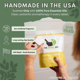 The Herbal Zen Shower Steamer in a travel bag for gym use