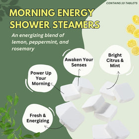 The Herbal Zen Shower Steamer on a shower floor with water running