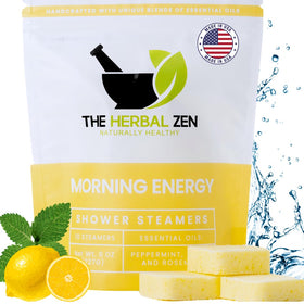 The Herbal Zen Shower Steamers 10 Pack front view with packaging