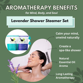 The Herbal Zen Shower Steamers displayed in a bathroom setting
