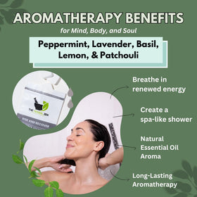 The Herbal Zen shower steamers in a bathroom setting
