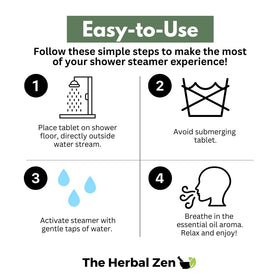 The Herbal Zen shower steamers with essential oils background